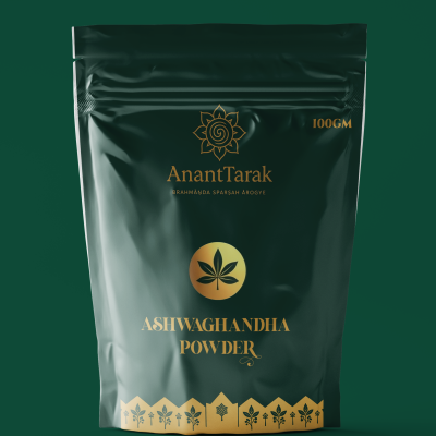 Ashwagandha Root Powder 100g – Pure Ayurvedic Churna for Stress Relief, Energy ,Immunity & Vitality Booster| AnantTarak